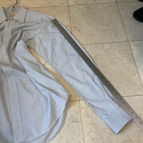 Ike Behar 100% Cotton Dress Shirt, button front, long sleeve button cuffs, Sz 16 - Picture 10 of 10